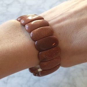 🌼 Sparkly brown bead stretchy bracelet